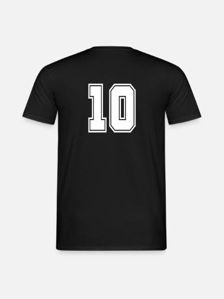 10 Rückennummer Collegestyle Football Fußball Zahl - Männer T-Shirt - Schwarz