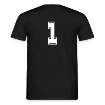1 Rückennummer Torwart Football Fußball - Männer T-Shirt - Schwarz - Hinten - AI Model Male 178 light (178cm)