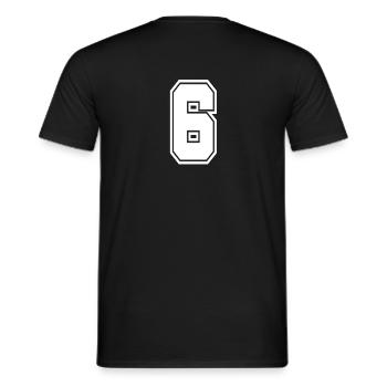 6 Numéro de dos Collegestyle Football Football - T-shirt homme - noir - Dos - AI Model Male 178 light (178cm)