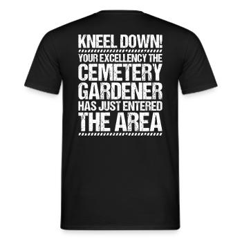 Friedhofsgärtner Friedhof Cemetery Gardener - Männer T-Shirt - Schwarz - Hinten - AI Model Male 178 light (178cm)