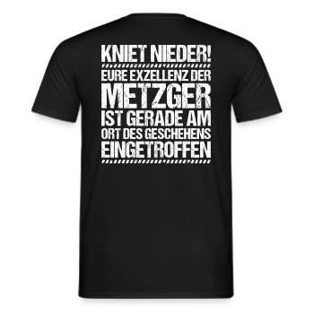 Metzger Fleischer Metzgerin Metzgerei Fleischerei - Männer T-Shirt - Schwarz - Hinten - AI Model Male 178 light (178cm)