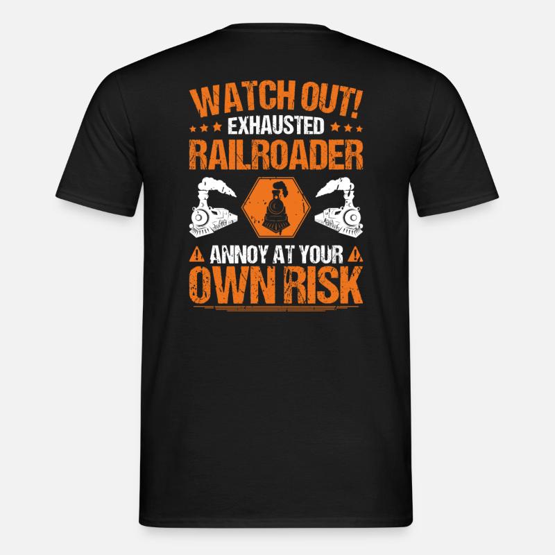 Eisenbahner Triebfahrzeugführer Railroader - Männer T-Shirt - Schwarz