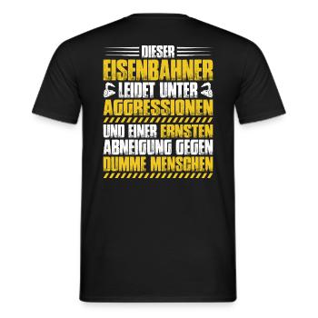 Eisenbahner Triebfahrzeugführer Railroader - Männer T-Shirt - Schwarz - Hinten - AI Model Male 178 light (178cm)