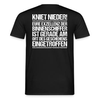 Binnenschiffer Binnenschifffahrt Binnenschiff - Männer T-Shirt - Schwarz - Hinten - AI Model Male 178 light (178cm)
