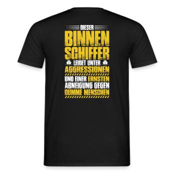 Binnenschiffer Binnenschifffahrt Binnenschiff - Männer T-Shirt - Schwarz - Hinten - AI Model Male 178 light (178cm)