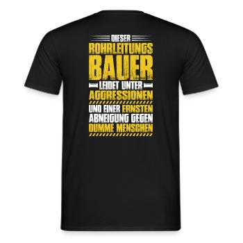 Rohrleitungsbauer Rohrleitungsbau Pipelayer - Männer T-Shirt - Schwarz - Hinten - AI Model Male 178 light (178cm)