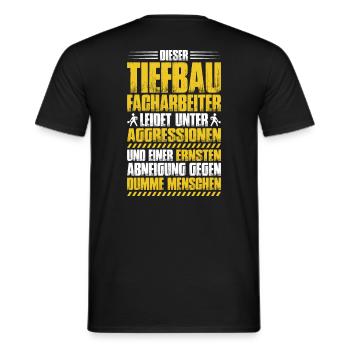Tiefbaufacharbeiter Tiefbau Spezialtiefbauer - Männer T-Shirt - Schwarz - Hinten - AI Model Male 178 light (178cm)