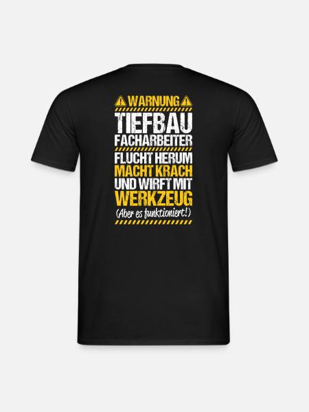 Tiefbaufacharbeiter Tiefbau Spezialtiefbauer - Männer T-Shirt - Schwarz