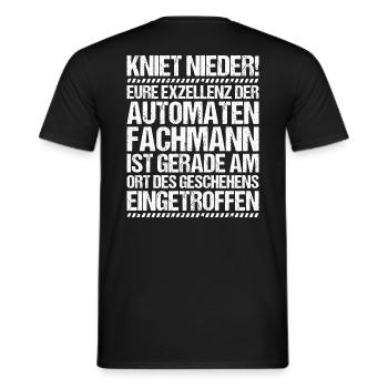 Automatenfachmann Automatenfachfrau Automaten - Männer T-Shirt - Schwarz - Hinten - AI Model Male 178 light (178cm)