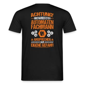Automatenfachmann Automatenfachfrau Automaten - Männer T-Shirt - Schwarz - Hinten - AI Model Male 178 light (178cm)