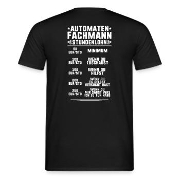 Automatenfachmann Automatenfachfrau Automaten - Männer T-Shirt - Schwarz - Hinten - AI Model Male 178 light (178cm)
