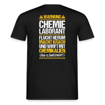 Technicien de laboratoire chimique Laboratoire de chimie Laboratoire de chimie - T-shirt homme - noir - Dos - AI Model Male 178 light (178cm)