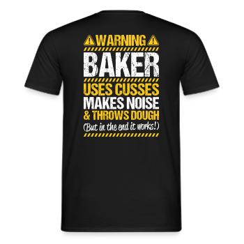 Baker Baking Baker Bakery Baking - Men's T-Shirt - black - Back - AI Model Male 178 light (178cm)