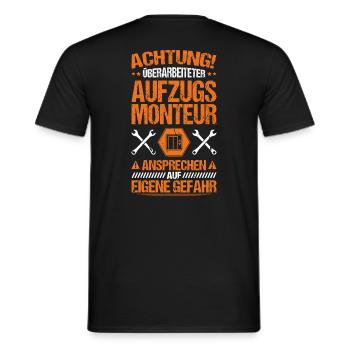 Aufzugsmonteur Aufzugsmechaniker Elevator Mechanic - Männer T-Shirt - Schwarz - Hinten - AI Model Male 178 light (178cm)