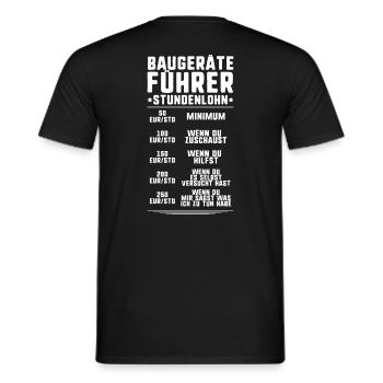 Baugeräteführer Kranführer Baggerfahrer Baugeräte - Männer T-Shirt - Schwarz - Hinten - AI Model Male 178 light (178cm)