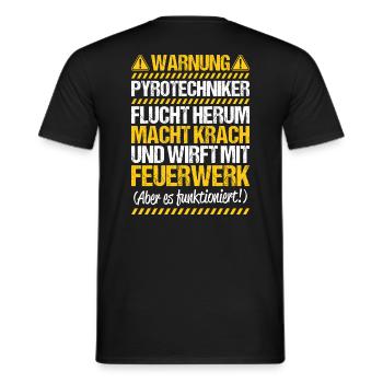 Pyrotechniker Feuerwerk Pyrotechnik Pyrotechnician - Männer T-Shirt - Schwarz - Hinten - AI Model Male 178 light (178cm)