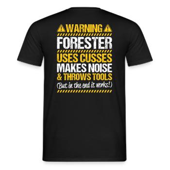 Forestier Forestier Forestier Forestier Ouvrier forestier Forêt - T-shirt homme - noir - Dos - AI Model Male 178 light (178cm)
