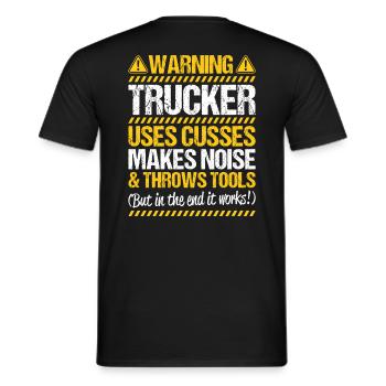 Truck driver Truck driver Professional driver Trucker - Men's T-Shirt - black - Back - AI Model Male 178 light (178cm)