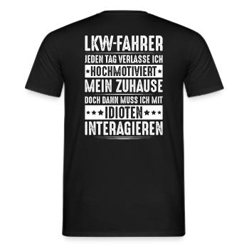 LKW-Fahrer Fernfahrer Berufskraftfahrer Trucker - Männer T-Shirt - Schwarz - Hinten - AI Model Male 178 light (178cm)