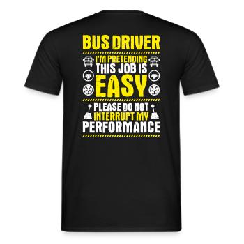 Chauffeur d’autobus Chauffeur d’autobus Autobus chauffeur d’autobus scolaire - T-shirt homme - noir - Dos - AI Model Male 178 light (178cm)