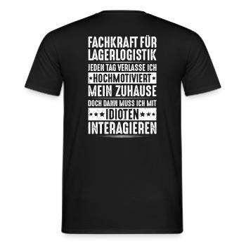 Fachkraft für Lagerlogistik Warehouse Worker Lager - Männer T-Shirt - Schwarz - Hinten - AI Model Male 178 light (178cm)