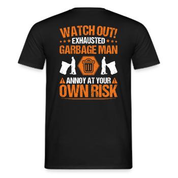 Specialist for recycling and waste management - Men's T-Shirt - black - Back - AI Model Male 178 light (178cm)