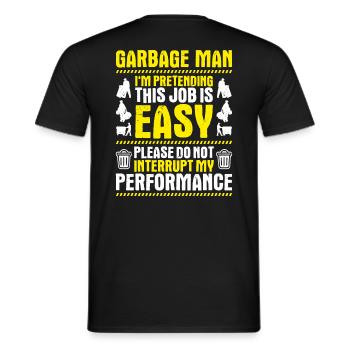 Specialist for recycling and waste management - Men's T-Shirt - black - Back - AI Model Male 178 light (178cm)