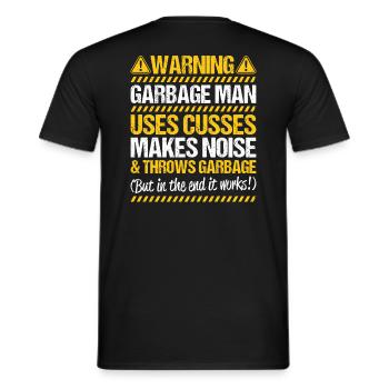 Specialist for recycling and waste management - Men's T-Shirt - black - Back - AI Model Male 178 light (178cm)