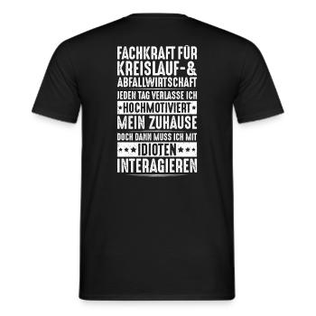 Fachkraft für Kreislauf- und Abfallwirtschaft - Männer T-Shirt - Schwarz - Hinten - AI Model Male 178 light (178cm)
