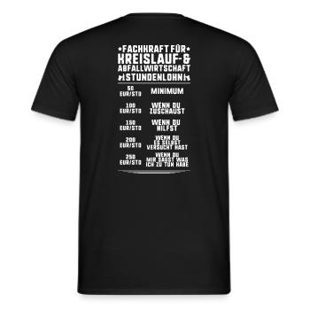 Fachkraft für Kreislauf- und Abfallwirtschaft - Männer T-Shirt - Schwarz - Hinten - AI Model Male 178 light (178cm)