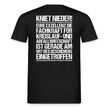 Fachkraft für Kreislauf- und Abfallwirtschaft - Männer T-Shirt - Schwarz - Hinten - AI Model Male 178 light (178cm)