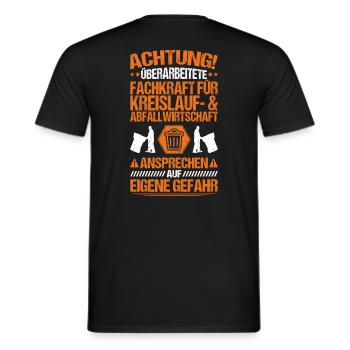Fachkraft für Kreislauf- und Abfallwirtschaft - Männer T-Shirt - Schwarz - Hinten - AI Model Male 178 light (178cm)