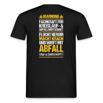 Fachkraft für Kreislauf- und Abfallwirtschaft - Männer T-Shirt - Schwarz - Hinten - AI Model Male 178 light (178cm)