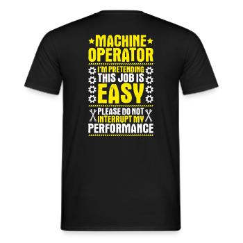 Opérateur de machine et d’installation Opérateur de machine - T-shirt homme - noir - Dos - AI Model Male 178 light (178cm)