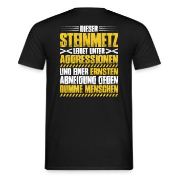 Steinmetz Steinbildhauer Stonemason Stone Mason - Männer T-Shirt - Schwarz - Hinten - AI Model Male 178 light (178cm)