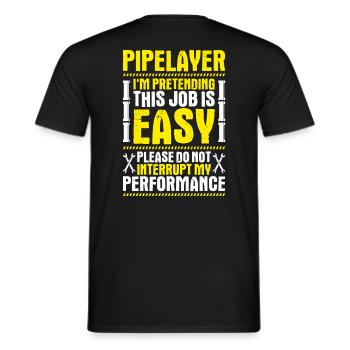 Pipeline Constructor Pipeline Construction Pipelayer - Men's T-Shirt - black - Back - AI Model Male 178 light (178cm)