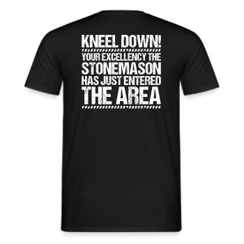 Steinmetz Steinbildhauer Stonemason Stone Mason - Men's T-Shirt - black - Back - AI Model Male 178 light (178cm)