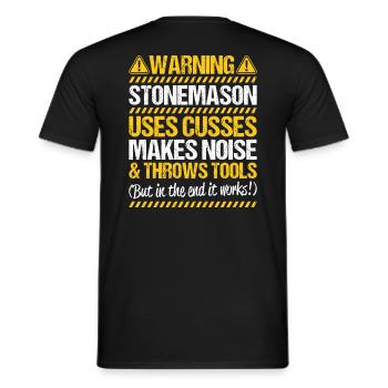 Steinmetz Steinbildhauer Stonemason Stone Mason - Men's T-Shirt - black - Back - AI Model Male 178 light (178cm)
