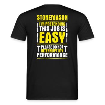 Steinmetz Steinbildhauer Stonemason Stone Mason - Men's T-Shirt - black - Back - AI Model Male 178 light (178cm)