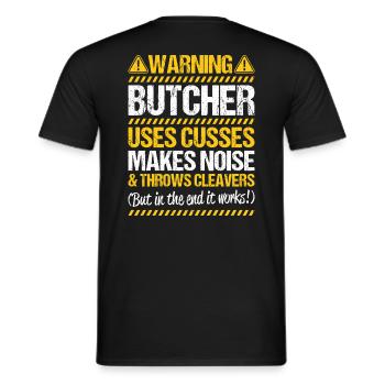Fleischer Metzger Fleischerei Metzgerei Butcher - Männer T-Shirt - Schwarz - Hinten - AI Model Male 178 light (178cm)