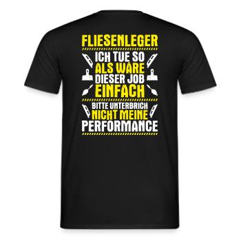 Fliesenleger Plattenleger Mosaikleger Floor Tiler - Männer T-Shirt - Schwarz - Hinten - AI Model Male 178 light (178cm)