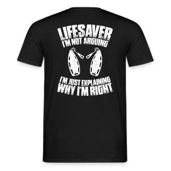 Sauveteur sauvetage aquatique sauveteur - T-shirt homme - noir - Dos - AI Model Male 178 light (178cm)