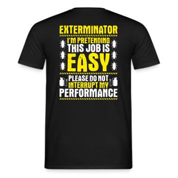 Exterminateur de lutte antiparasitaire Exterminateur - T-shirt homme - noir - Dos - AI Model Male 178 light (178cm)