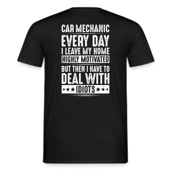Ingénieur en mécatronique automobile Mécanicien automobile Mécanicien automobile - T-shirt homme - noir - Dos - AI Model Male 178 light (178cm)