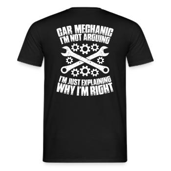 Ingénieur en mécatronique automobile Mécanicien automobile Mécanicien automobile - T-shirt homme - noir - Dos - AI Model Male 178 light (178cm)