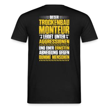 Trockenbaumonteur Trockenbau Drywaller - Männer T-Shirt - Schwarz - Hinten - AI Model Male 178 light (178cm)