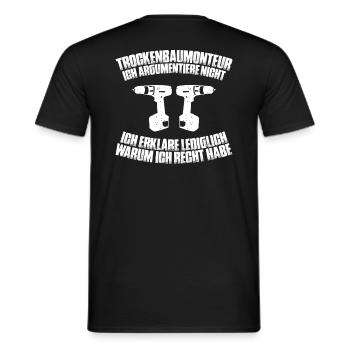 Trockenbaumonteur Trockenbau Drywaller - Männer T-Shirt - Schwarz - Hinten - AI Model Male 178 light (178cm)