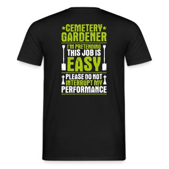 Friedhofsgärtner Friedhof Cemetery Gardener - Männer T-Shirt - Schwarz - Hinten - AI Model Male 178 light (178cm)