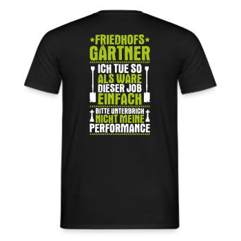 Friedhofsgärtner Friedhof Cemetery Gardener - Männer T-Shirt - Schwarz - Hinten - AI Model Male 178 light (178cm)