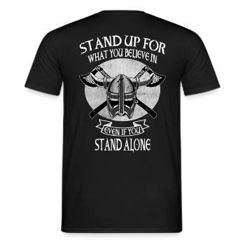 Wikinger Skull Totenkopf Axt Walhalla - Männer T-Shirt - Schwarz - Hinten - AI Model Male 178 light (178cm)